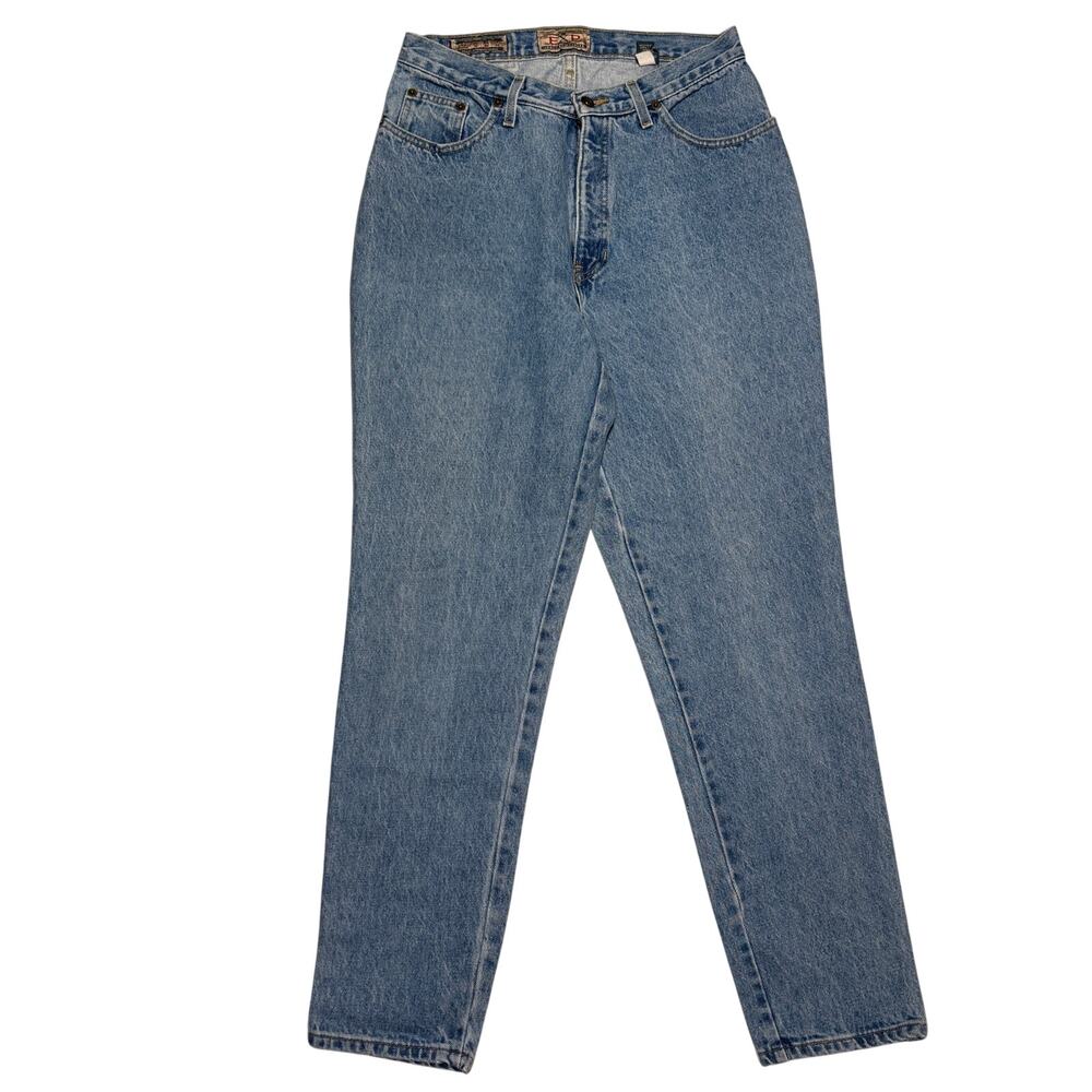 EXP Jeans by Express Womens 13/14 Blue Denim Tapered High Rise Mom Made in USA
